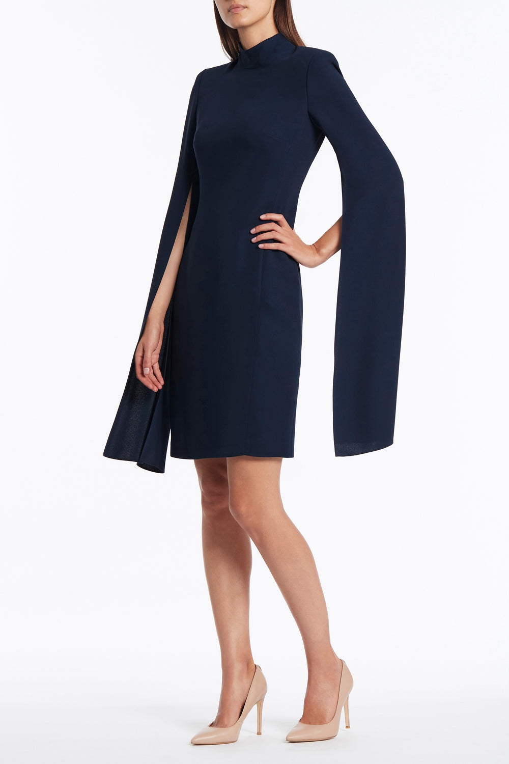 NAVY CELEBRATION CAPED SLEEVE DRESS ...